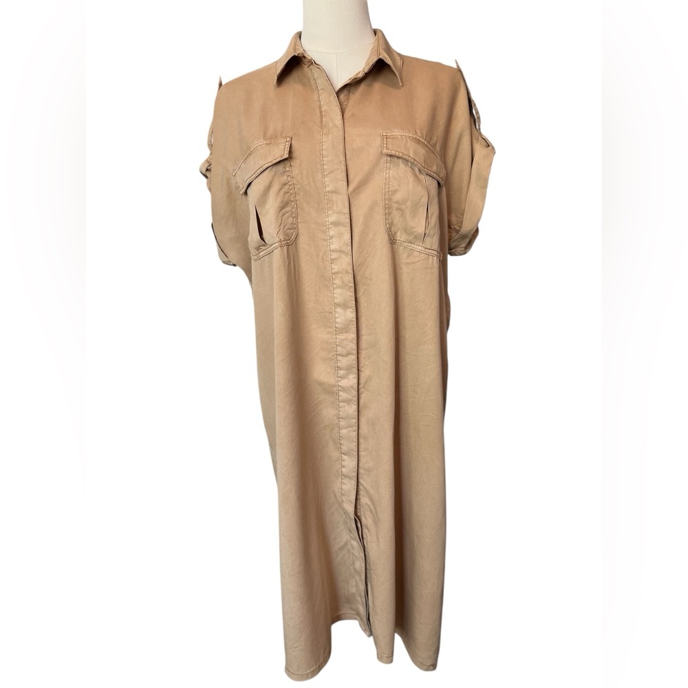 🤎 EUC L.O.G.G. H&M Safari Khaki Shirt Dress | Women’s Size 8